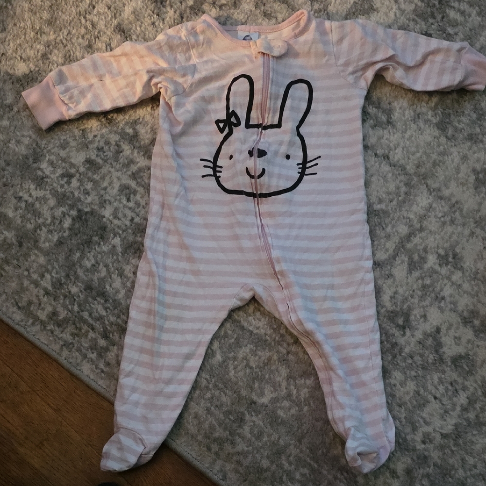 Gerber Pink Striped Bunny Footie